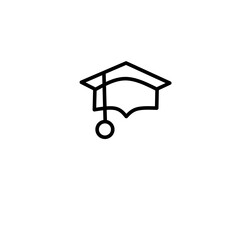 Graduation Hat Line Icon