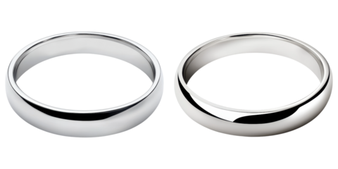 Classic silver bands with curved surface, perfect for any occasion