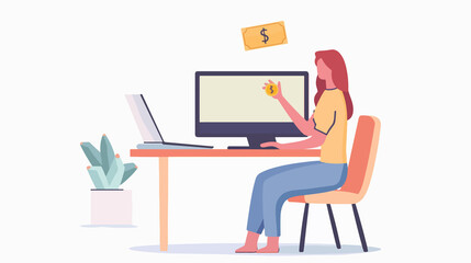 Successful Woman Earning Money Online Landing Page