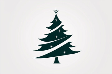 This elegant Christmas tree design features flowing lines and delicate star accents, perfect for holiday-themed projects and decorations.