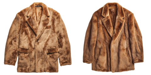 Luxurious brown fur coats with thick texture and stylish design