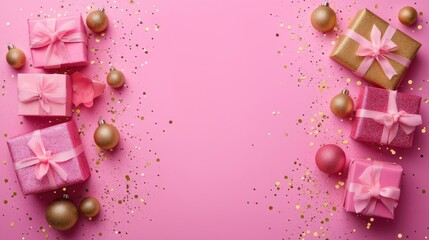 Pink exquisite gift box background, suitable for use on Valentine's Day