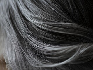 Naklejka premium close-up detailed texture shot of wavy silver and dark grey hair