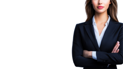 Confident businesswoman in a formal setting. transparent background