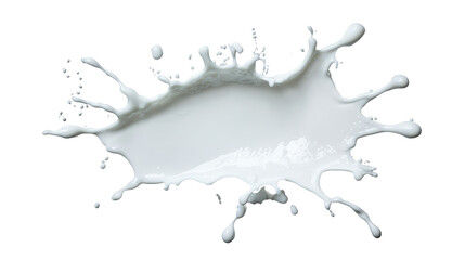 Dynamic white paint splash on transparent backdrop. transparent background