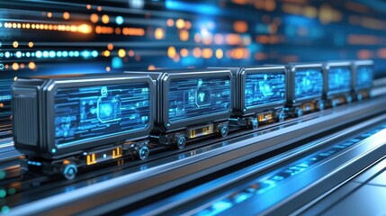 Obraz premium Scenic train journey through picturesque landscapes, exploring the beauty of rail travel