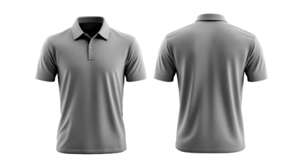 Modern gray polo shirt on light background. transparent background