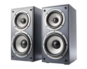 music audio speakers on white background.png
