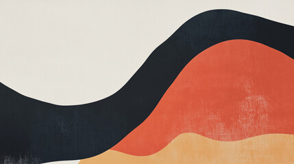 Obraz premium A minimalistic design featuring large smooth curves, abstract minimal background, vibrant colors