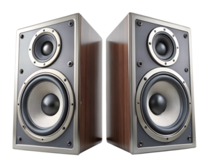 music audio speakers on white background.png