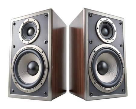 music audio speakers on white background.png - Powered by Adobe