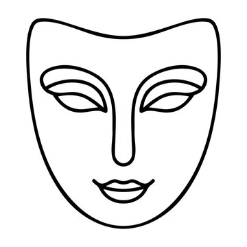 recommend clip art: Theater masks line drawn illustration
