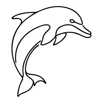 recommend clip art: Dolphin icon, dolphin continuous one line drawing, Vector illustration of Dolphin isolated on white background. Dot to dot line connect the dot drawing For children to learn to draw lines along.