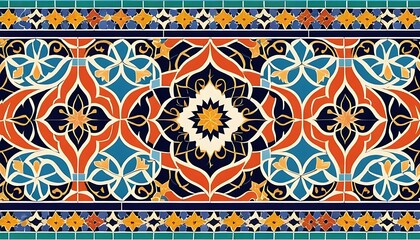 Vibrant Floral Tile Mosaic Design With Intricate Patterns