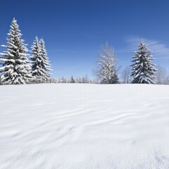 Naklejka premium Snowy Landscape Winter Wonderland Ultra HD Image Crisp Air Tranquil Scene Copy Space Text