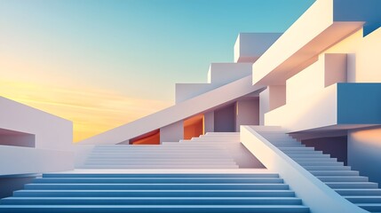 Minimalist White Concrete Visuals Forming Sharp Gradients and Light Patterns