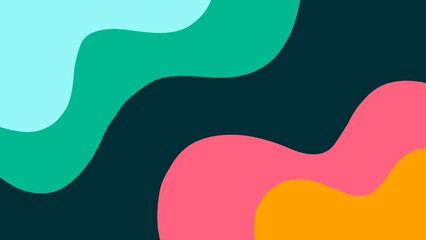 Minimalist modern abstract background with bright colorful waves 