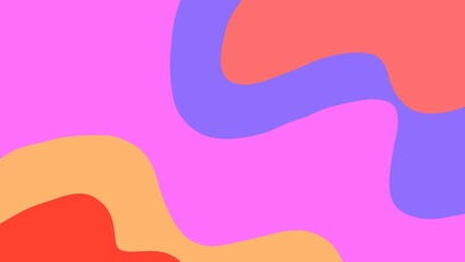 Minimalist modern abstract background with bright colorful waves 