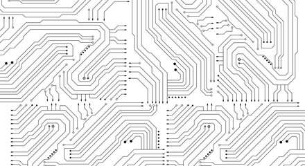 Circuit Board Technology Information Pattern Concept Vector Background stock illustration. Electronics and computer technology concept. Chip and circuit board.