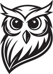 Owl head silhouette with white background