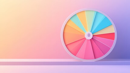 Colorful abstract wheel and circle, vibrant contrast in geometric art design