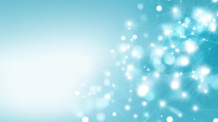 Abstract blue background with white dots and lines, modern design for tech, science, data visualization projects
