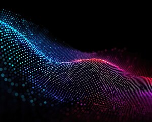 Obraz premium Holographic display of data clusters forming a neural network, AI, big data processing