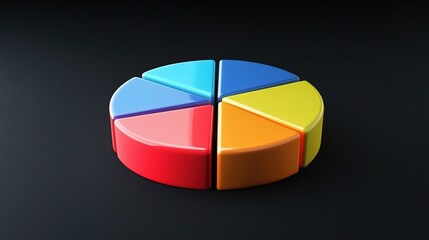 Obraz premium Colorful Pie Chart Segments Representing Business Growth Trends