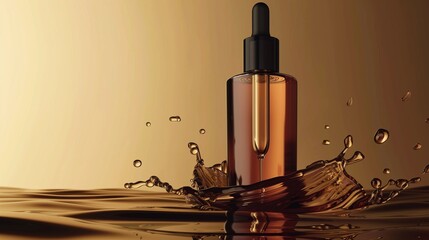 Cosmetic ad serum concept. Luxury mockup. Use for banner, leaflet, wallpaper, website, template, poster and other design