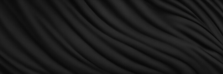 abstract shapes like fabrics on a black background shimmer with black colors