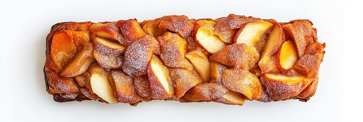 Appelkaka from Sweden, Apple Cake on White Background