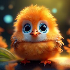 Fototapeta premium orange baby bird