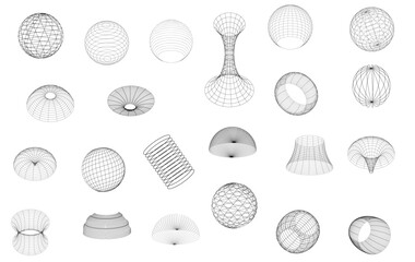 3D Geometric Models Silhouette Vector Pack graphic drawing illustration for stickers, streetwear, t-shirts, logos, print-on-demand, print, or branding