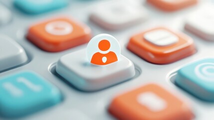 Enhanced keyboard security, closeup of keys with pin emphasizing data protection