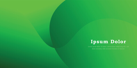 Fototapeta premium Abstract Wave background with green gradient. Dynamic wave banner background with soft and dark green color. Vector eps 10