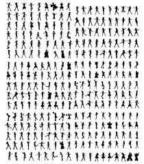 Cute Anime Girls doing different activities with different expressions Silhouette Vector Pack graphic drawing illustration for stickers, streetwear, t-shirts, logos, print-on-demand, print, branding