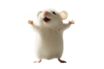 a happy mouse dancing isolated on a transparent background
