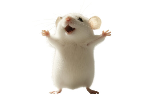 a happy mouse dancing isolated on a transparent background