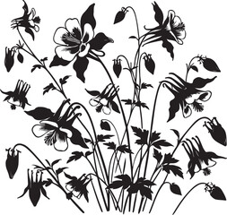 Spring Crimson Columbine Flowers SVG Bundle