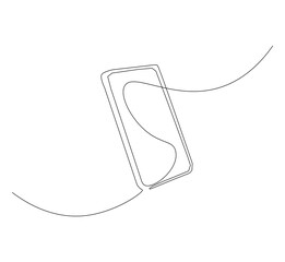 Smartphone continuous line. Continuous one line drawing smartphone. Technology, device  concept. Single line drawing