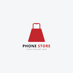 Phone store logo design template vector