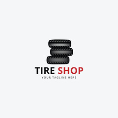 Tires shop logo illustration vector design icon