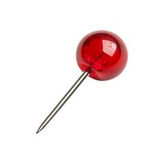 red push pin isolated on transparent background remove png, clipping path