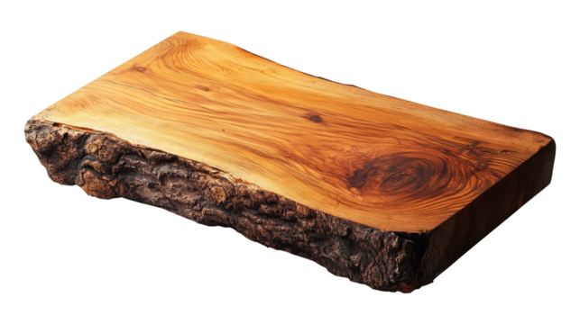 Rustic wooden plank isolated on transparent background remove PNG, clipping path