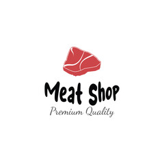 Fresh meat shop logo design vector