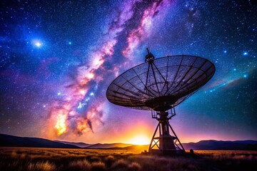 Night Sky, Satellite Dish, Starry Night, Deep Space, Antenna