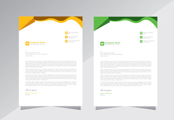 Abstract design letterhead template with A4 size, Green and Orange colouer business style letter head templates for your project design,