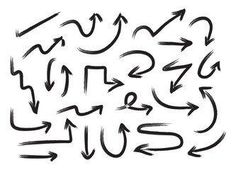 Set of Hand drawn arrows doodle, Arrow mark icons, Arrows collection simple set design element vector illustration.