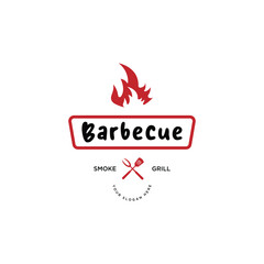 barbecue logo template vector design