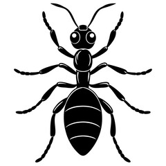 Cute Silhouette of a Ant line art vector cartoon illustration